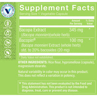 Thumbnail for The Vitamin Shoppe Bacopa 500MG (Bacopa Monnieri), Clinically Studied Ingredient, Herbal Brain Support Supplement, Once Daily (100 Capsules)