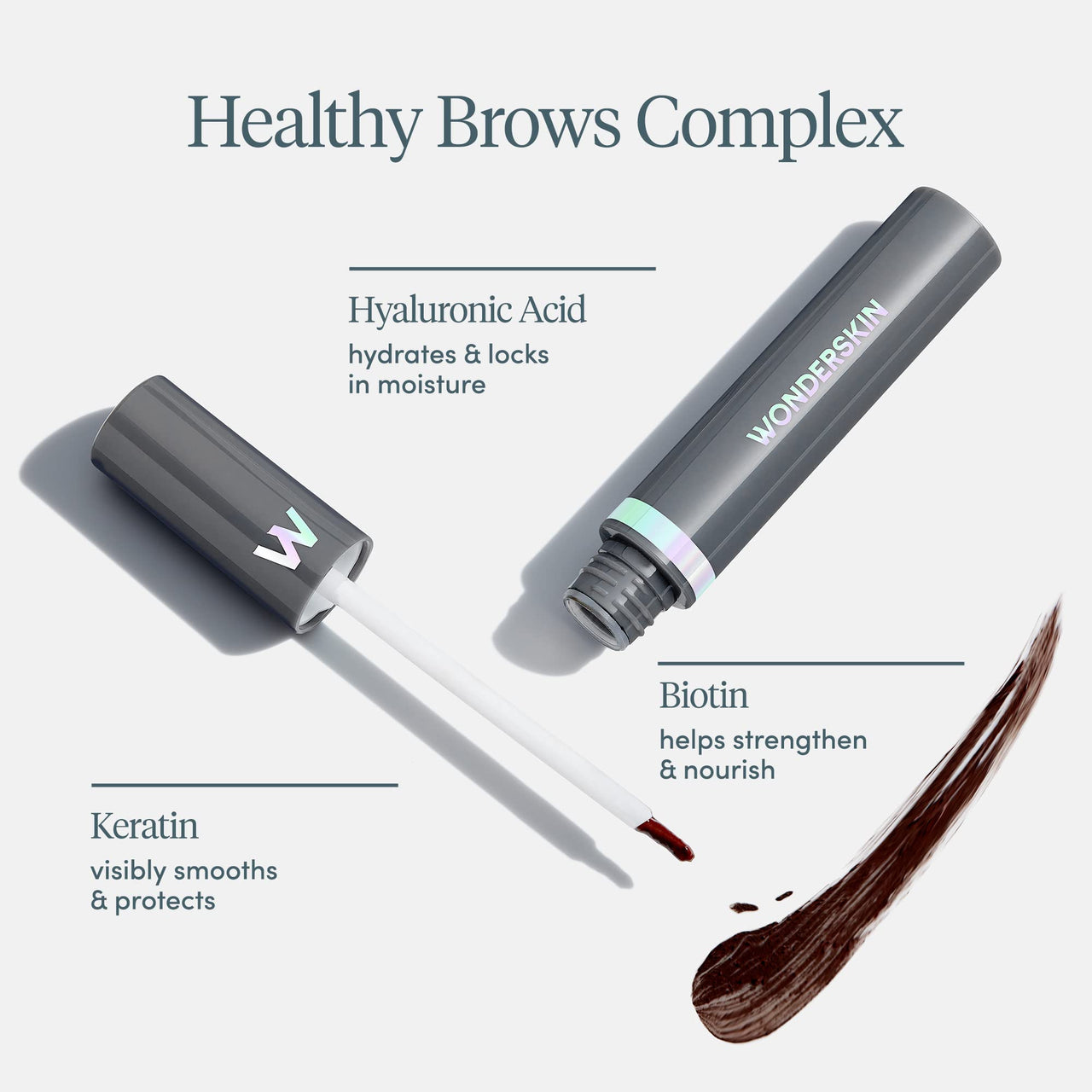 Wonderskin Dream Brow Eye Brow Gel, Long Lasting Eyebrow Gel, Water-resistant, Transfer Proof Tinted Filler Eyebrow Mascara (Dark Brunette)
