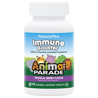 Thumbnail for NaturesPlus Animal Parade Immune Booster - Tropical Berry Flavor - 90 Animal-Shaped Chewable Tablets - Provides Immune System Support - Gluten Free, Vegan - 45 Servings