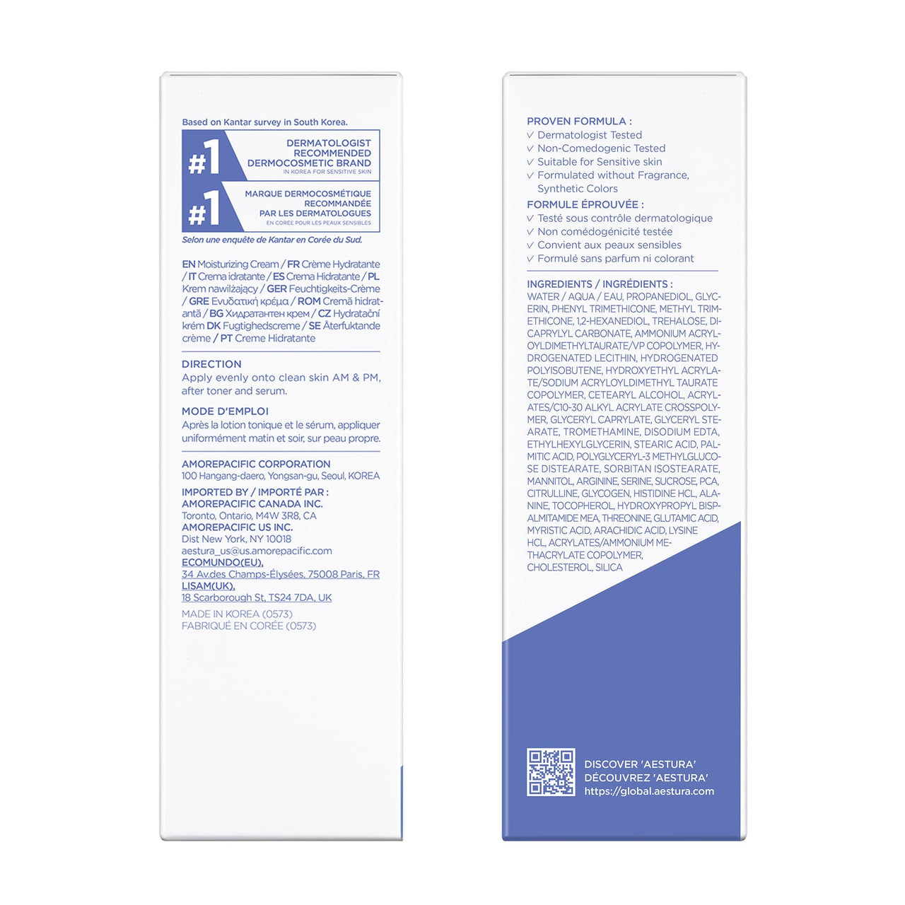 AESTURA ATOBARRIER365 Hydro Soothing Gel Cream Moisturizer with Ceramides for Moisture Barrier Repair | Lightweight Hydration, Instant Cooling, Suitable for Sensitive Skin, 60ML / 2.03 fl.oz.