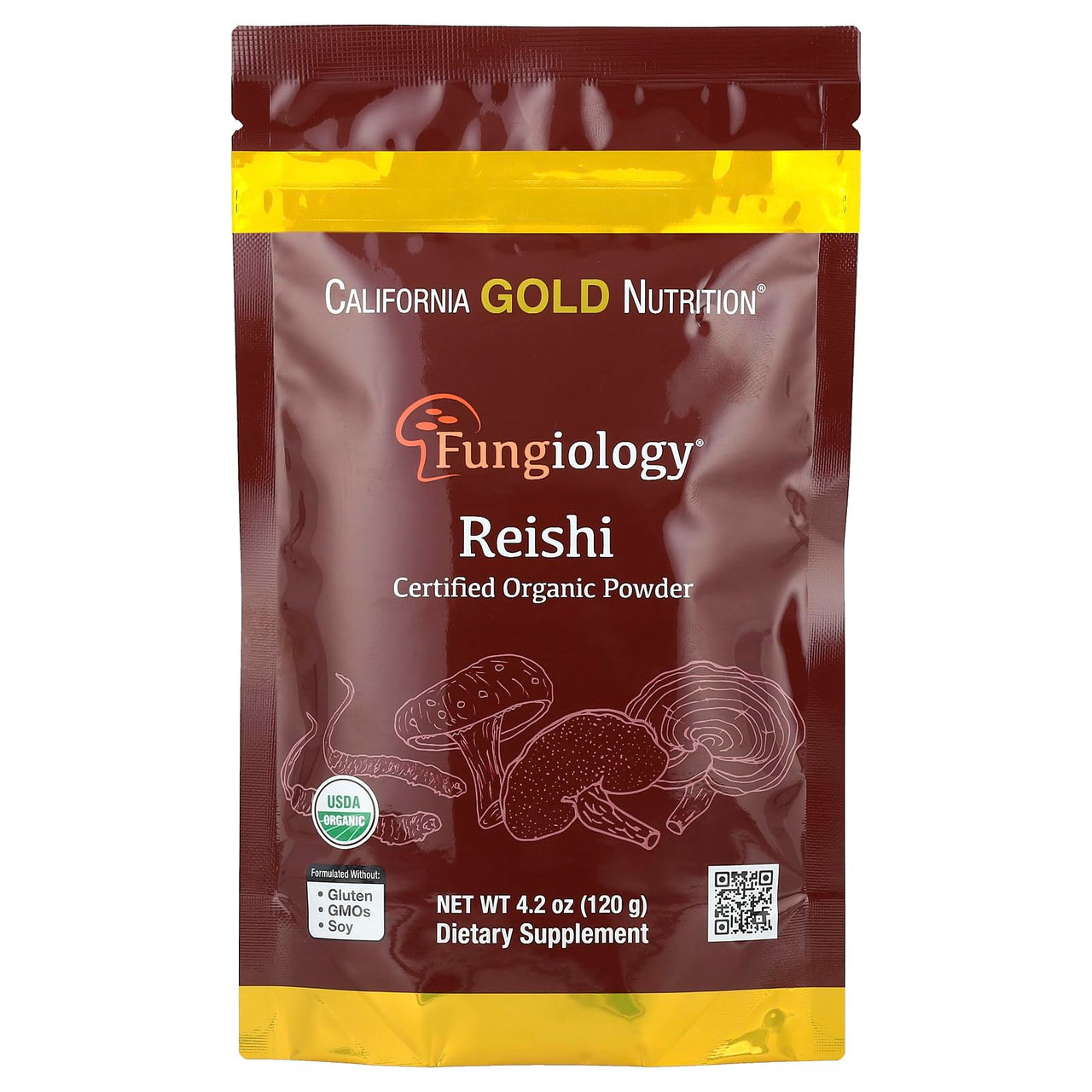 California Gold Nutrition Fungiology®, Certified Organic Reishi Powder, 4.2 oz (120 g)