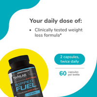 Thumbnail for Twinlab Ripped Fuel Extreme - Energy Supplement to Support Weight Management & Muscle Health - 60 Capsules