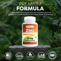 Thumbnail for Best Naturals Zinc Supplement as Zinc Gluconate 50mg 240 Tablets - Immune Support