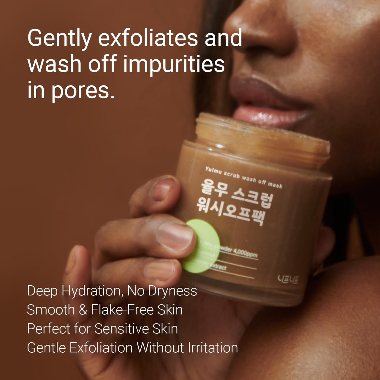 NEAF NEAF Yulmu Scrub Wash-Off Pack, Gently Exfoliates the Skin/Pore Cleansing and Hydrating with Sucrose & Honey Extract, Clear Complexion, Korean Skincare for All Skin Types (4.23 oz/120 g)