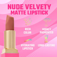 Thumbnail for Juvia's Place The Nude Velvety Matte Lipstick Me - Nude, Long-lasting Lipstick, Rich-Color Lip Makeup, Creamy with Matte Finish, Beauty & Lip Products