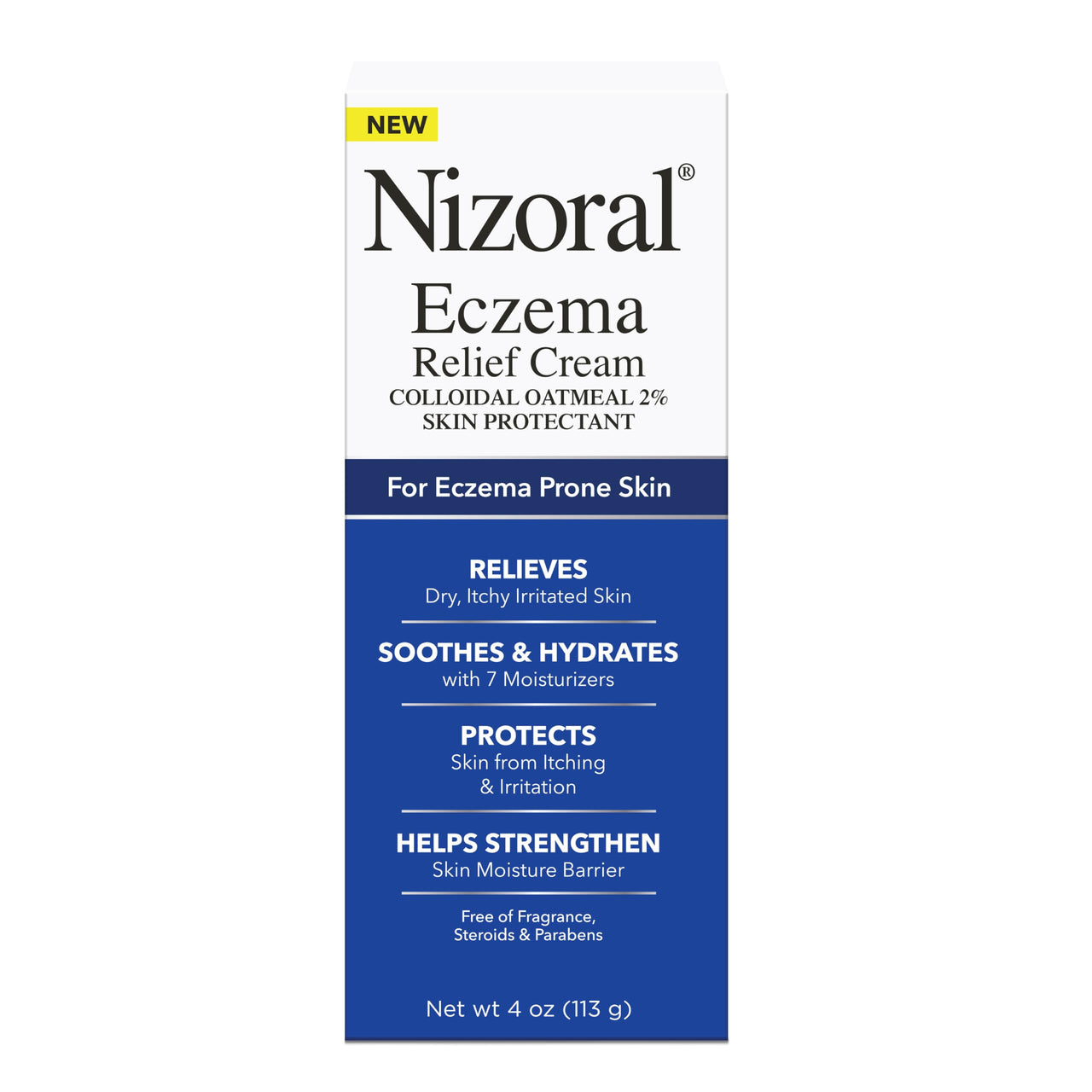 Nizoral Eczema Relief Cream, 4 Fl Oz (Pack of 2), Relieves Dry Itchy Irritated Skin, Soothes Hydrates with 7 Moisturizers, Colloidal Oatmeal 2%, Eczema Cream for Adults
