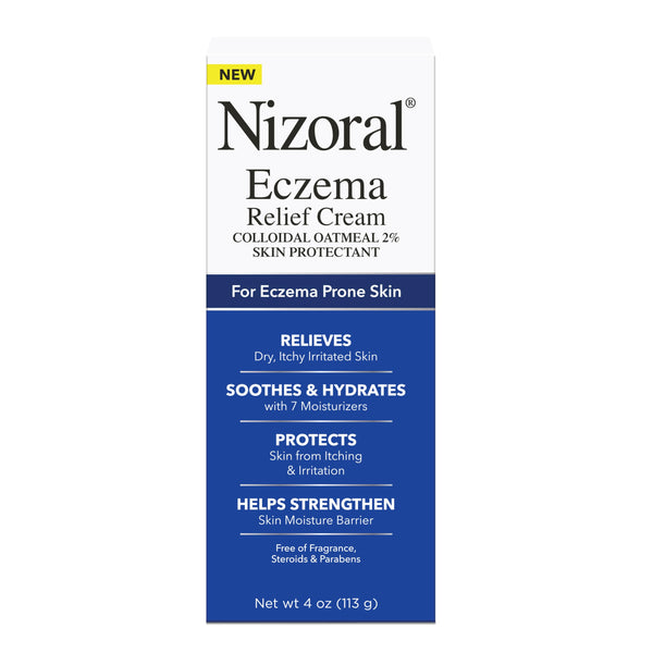 Nizoral Eczema Relief Cream, 4 Fl Oz (Pack of 2), Relieves Dry Itchy Irritated Skin, Soothes Hydrates with 7 Moisturizers, Colloidal Oatmeal 2%, Eczema Cream for Adults