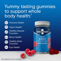 Thumbnail for One A Day Men’s Daily Essentials Multivitamin Gummies, Multivitamin for Men, Bone Health, Zinc, Raspberry Natural Flavor, 120 Gummies