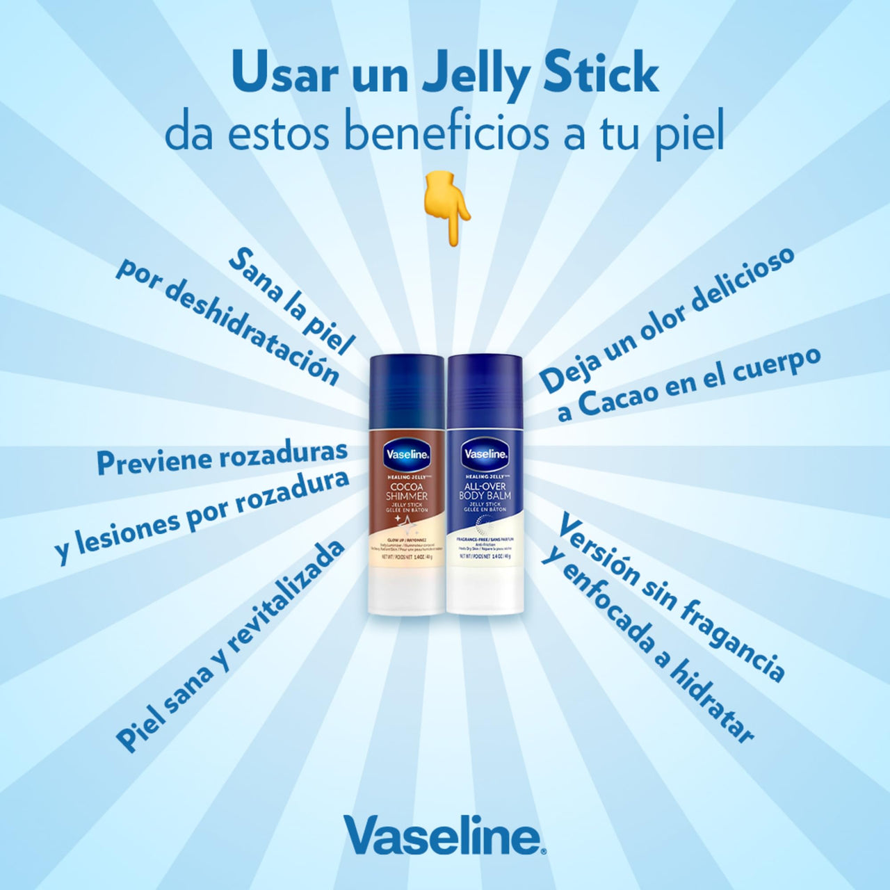 Vaseline Body Balm Stick For Dry Skin Relief Unscented Targeted Healing for Hard-to-Reach Spots 1.4 oz