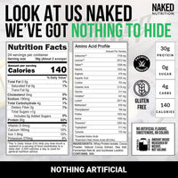 Thumbnail for NAKED Chocolate Whey Isolate Protein - Only 6 Ingredients, 30g Grass-Fed Protein, Undenatured, No GMO, No Soy, Gluten-Free, No Preservatives - 24 Servings
