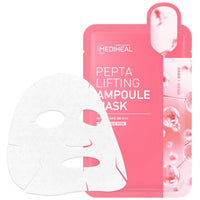 Thumbnail for Mediheal Pepta Lifting Ampoule Mask, Pack of 15 - Peptides and Collagen Lifting Facial Mask Sheet, Revitalizing and Firming Stressed Skin, Silky Smooth Cellulose Sheet