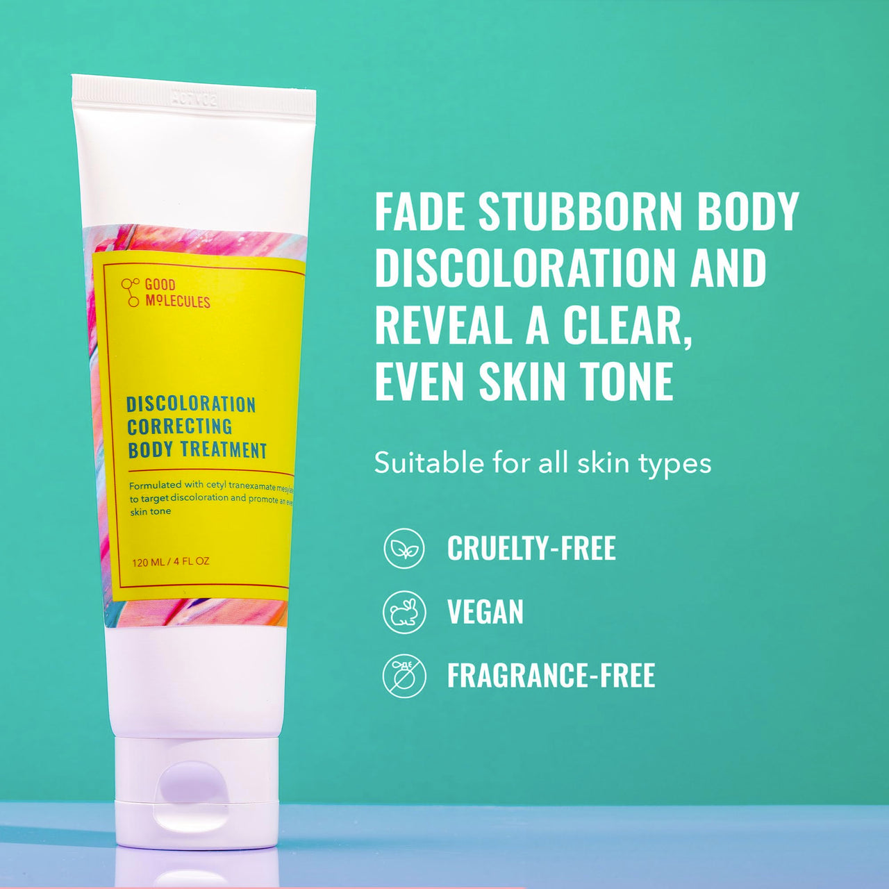 Good Molecules Discoloration Correcting Body Treatment - Cream with Tranexamic Acid Ester Salt, LHA, and Niacinamide - Anti-aging Skincare for Body