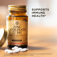 Thumbnail for Solgar Zinc Picolinate 22 mg, 100 Tablets (Pack of 3) - Promotes Healthy Skin - Supports Immune System, Normal Taste & Vision - Antioxidant - Non-GMO, Vegan, Gluten Free, Kosher - 300 Total Servings