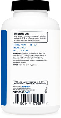 Thumbnail for Nutricost Creatine Monohydrate 3,000mg, 180 Capsules (750mg Per Capsule) - Gluten Free, Non-GMO