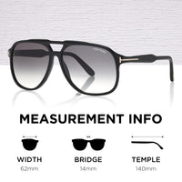 Thumbnail for Tom Ford FT0753 RAOUL Navigator Shape Sunglasses + Bundle With eSHADES Eyewear Cleaning Kit