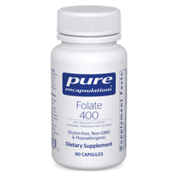 Thumbnail for Pure Encapsulations Folate 400 | Metafolin L-5-MTHF Supplement to Support Cardiovascular, Cellular, and Neural Health* | 90 Capsules