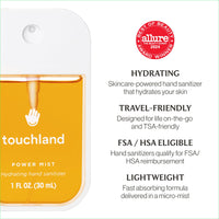 Thumbnail for Touchland Hydrating Hand Sanitizer Spray, FRESH Trio Set (Mint, Citrus, Lemon Lime), 1 FL. OZ. Travel Size Power Mist Sprays (Set of 3)