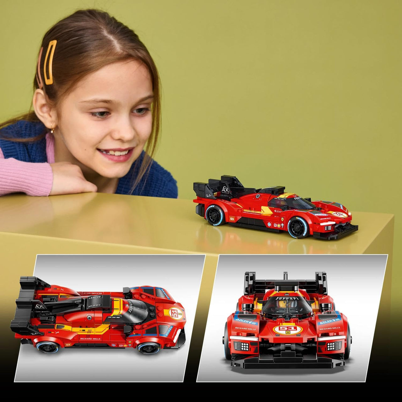 LEGO Speed Champions Ferrari 499P Toy, Building Blocks, Gift, Present, for Boys, Girls, Children, 9 to 11 Years Old, Elementary School Students, Vehicles, Cars, Mini Cars, Pretend Play, 77261