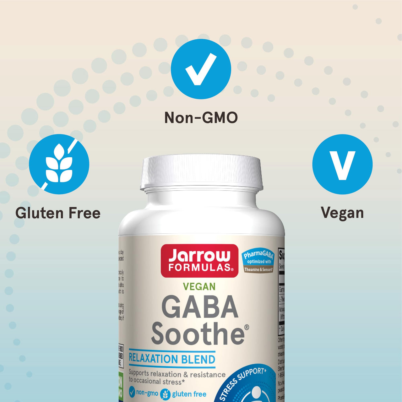 Jarrow Formulas® GABA Soothe®, 3 Ingredient Dietary Supplement for Relaxation and Occasional Stress, 30 Veggie Capsules, 30 Day Supply