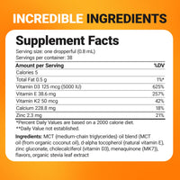 Thumbnail for Dr. Berg Liquid Vitamin D3 & K2 Supplement with Zinc - for Bone, Teeth, Mood & Immune Health* - Vitamin D3 & K2 Drops for Adults - 1 fl oz