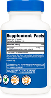 Thumbnail for Nutricost Nattokinase 2,000FU, 120 Capsules - Gluten Free, Non-GMO, Vegetarian Friendly