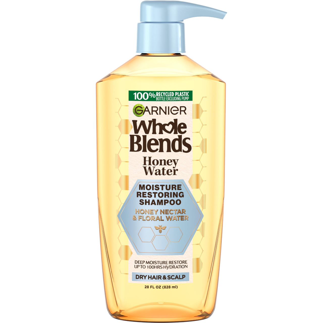 Garnier Whole Blends Honey Water Moisture Restoring Shampoo, Hair Care for Dry Hair and Dry Scalp with Honey Nectar and Floral Water, 28 Fl Oz