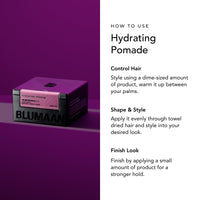 Thumbnail for BluMaan Hydrating Pomade - Low Shine, High Hold - Water Based, Easy To Wash - Ideal for Quiffs, Pompadours, Ducktails & Slick Back Looks - 2.5 oz