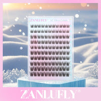 Thumbnail for Self Adhesive Eyelashes Natural Self Adhesive Lash Clusters Pre glued Eyelash Clusters zanlufly No Glue Needed Lashes Wispy C-curly Cluster Eyelash extensions 10-16MM Individual Lashes