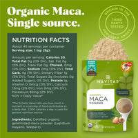 Thumbnail for Navitas Organics Maca Powder – 100% Gelatinized Peruvian Maca for Adaptogen Smoothies, Lattes, Baking & More – Energize & Balance - USDA Organic, Non GMO, Vegan, Gluten Free (8oz. Bag, 45 Servings)