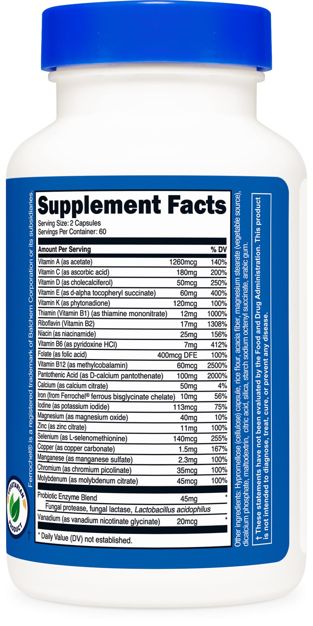 Nutricost Multivitamin with Probiotics 120 Vegetarian Capsules - Packed with Vitamins & Minerals