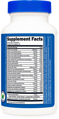 Thumbnail for Nutricost Multivitamin with Probiotics 120 Vegetarian Capsules - Packed with Vitamins & Minerals