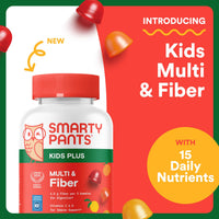 Thumbnail for SmartyPants Kids Multivitamin & Fiber Gummies: Prebiotic Fiber to Support Kids Digestion with Vitamin D3, C, Vitamin B12, B6, A, Zinc, Biotin, Folate, Three Fruit Flavors, 90 Count (30 Day Supply)