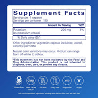 Thumbnail for Pure Encapsulations Potassium (Citrate) - Essential Electrolyte Supplement to Support Nerve & Muscle Function, Adrenals, Hormones, Heart Health & Energy* - Potassium Citrate Capsule - 180 Capsules