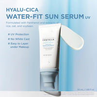 Thumbnail for SKIN1004 Centella Hyalu-Cica Water-Fit Sun Serum UV, Korean Sunscreen SPF 50, Centella Sunscreen, Travel Essentials, Sunscreen with Hyaluronic Acid, No White Cast, Korean Skin Care, 1.69 fl.oz / 50ml