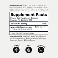 Thumbnail for Toniiq 1300mg NAC - 4 Month Supply - Min. 98%+ Tested Purity - Ultra High Strength Bioavailable NAC Cysteine Supplement - 240 Vegetarian N Acetyl Cysteine Capsules -Lab Tested TQ