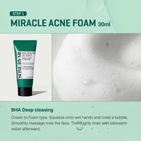 Thumbnail for SOME BY MI AHA BHA PHA 30Days Miracle AC SOS Kit - Toner 1.01Oz, Serum 0.33Oz, Cream 0.7Oz, Foam 1.01Oz - Mild Exfoliating Daily Skin Care Set - Skin Wastes, Sebum, Oiliness Care - Korean Skin Care