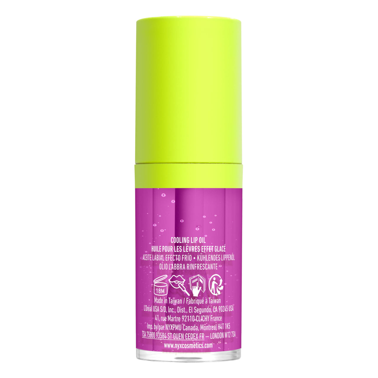 NYX PROFESSIONAL MAKEUP Fat Oil Chillz, Moisturizing, Shiny and Vegan Tinted Lip Gloss - Strawberry Slush (Sheer Pinkish Purple)