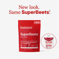 Thumbnail for Humann SuperBeets Heart Chews, Nitric Oxide and Blood Pressure Support, Grape Seed Extract & Non-GMO Beet Root Powder Energy Supplement, Pomegranate Berry Flavor, 60 Count