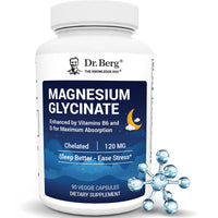 Thumbnail for Dr. Berg Maximum Strength 4-in-1 Chelated Magnesium Glycinate with Clean, Potent & Pure Ingredients | 4X Lab-Tested & Verified | USA Formulated Magnesium Supplement Capsules | 90 Capsules