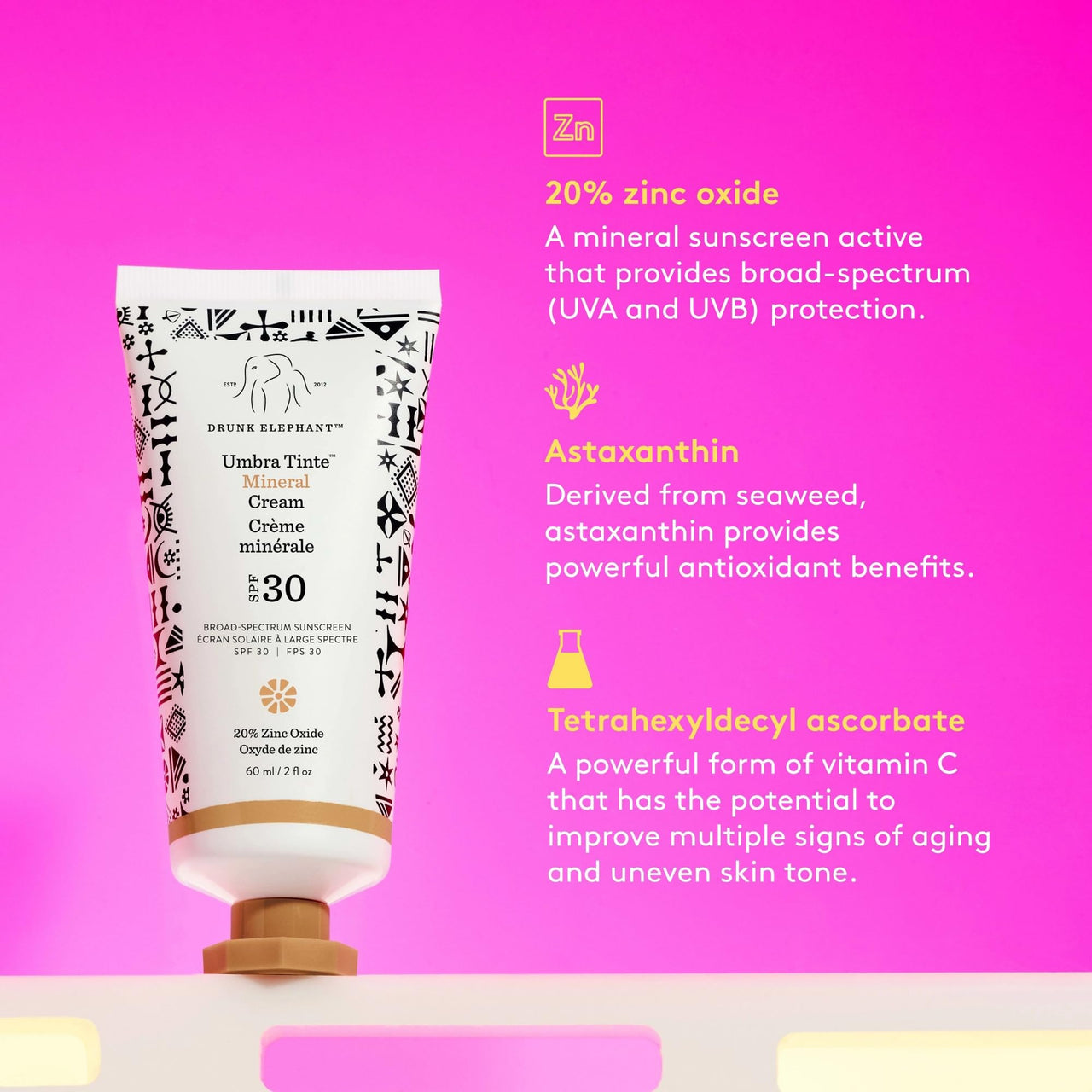 Umbra Tinte Mineral Cream SPF 30 by Drunk Elephant for Women - 2 oz Sunscreen