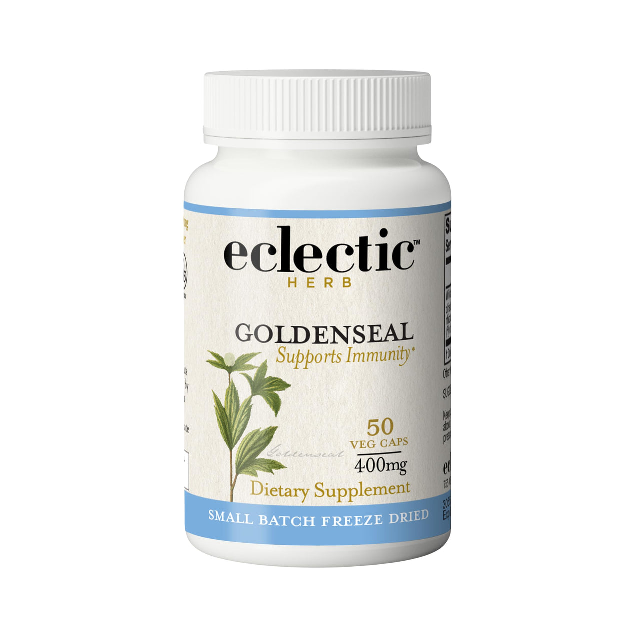 ECLECTIC INSTITUTE Raw Freeze-Dried Goldenseal Capsules | Supports Immune Function | Supports Healthy Sinuses | Supports Mucous Membrane Health | 50 CT (400mg)