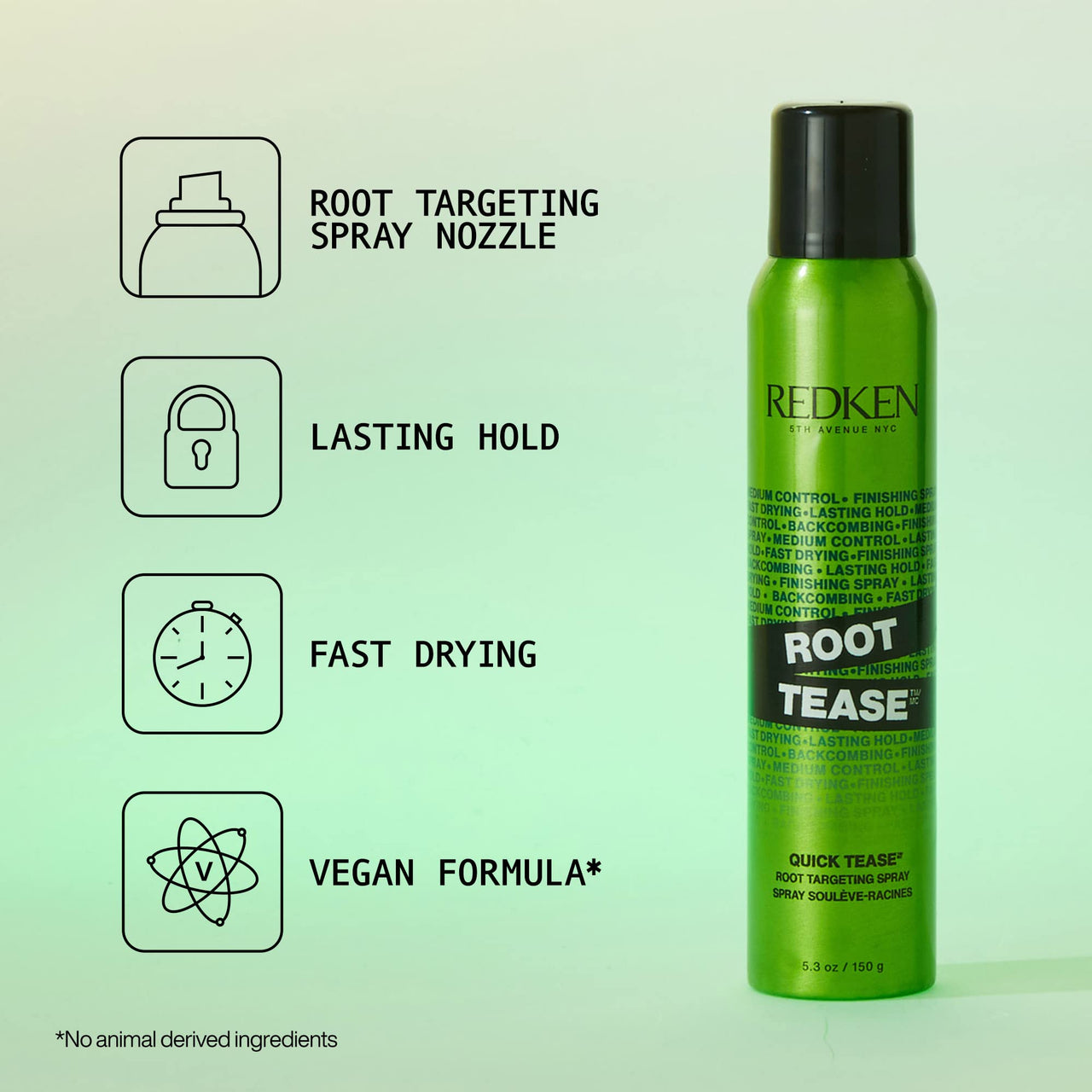 REDKEN Quick Tease 15 Backcombing Finishing Spray, For All Hair Types, Enhances Texture & Volume, Maximum Control, 5.3 Oz