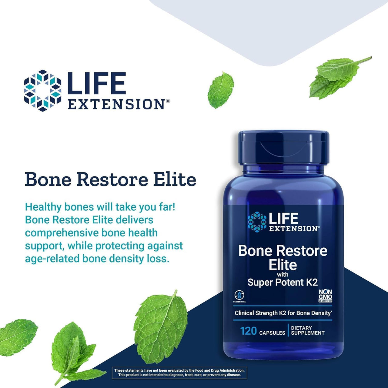 Life Extension Bone Restore Elite with Super Potent K2 Capsules