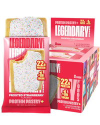 Thumbnail for Legendary Foods 22g Protein Pastry 0g Added Sugar, Low Carb, Gluten Conscious, Keto Snack, Ideal for Glucose Management, Includes Whey Protein Isolate, 8 Pack Frosted Strawberry