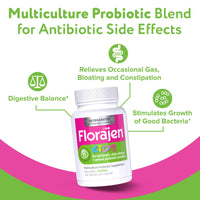 Thumbnail for Florajen Kids Probiotic - Daily Gut & Immune Support for Children 6 Months & Up - Constipation, Bloating, & Digestive Relief - Refrigerated for Freshness & Potency - 60 Capsules