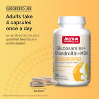 Thumbnail for Jarrow Formulas Glucosamine, Chondroitin, and MSM Capsules; Joint Support Supplement with Vitamin C and Manganese, Bone & Joint Health, 240 Capsules, 60 Day Supply