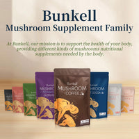 Thumbnail for Bunkell Mushroom Coffee, Adaptogenic 6 Mushrooms with Lion's Mane, Reishi, Cordyceps, Shiitake, King Trumpet & Turkey Tail, Instant Coffee Powder for Energy, Digestion & Immune Support, 30 Servings