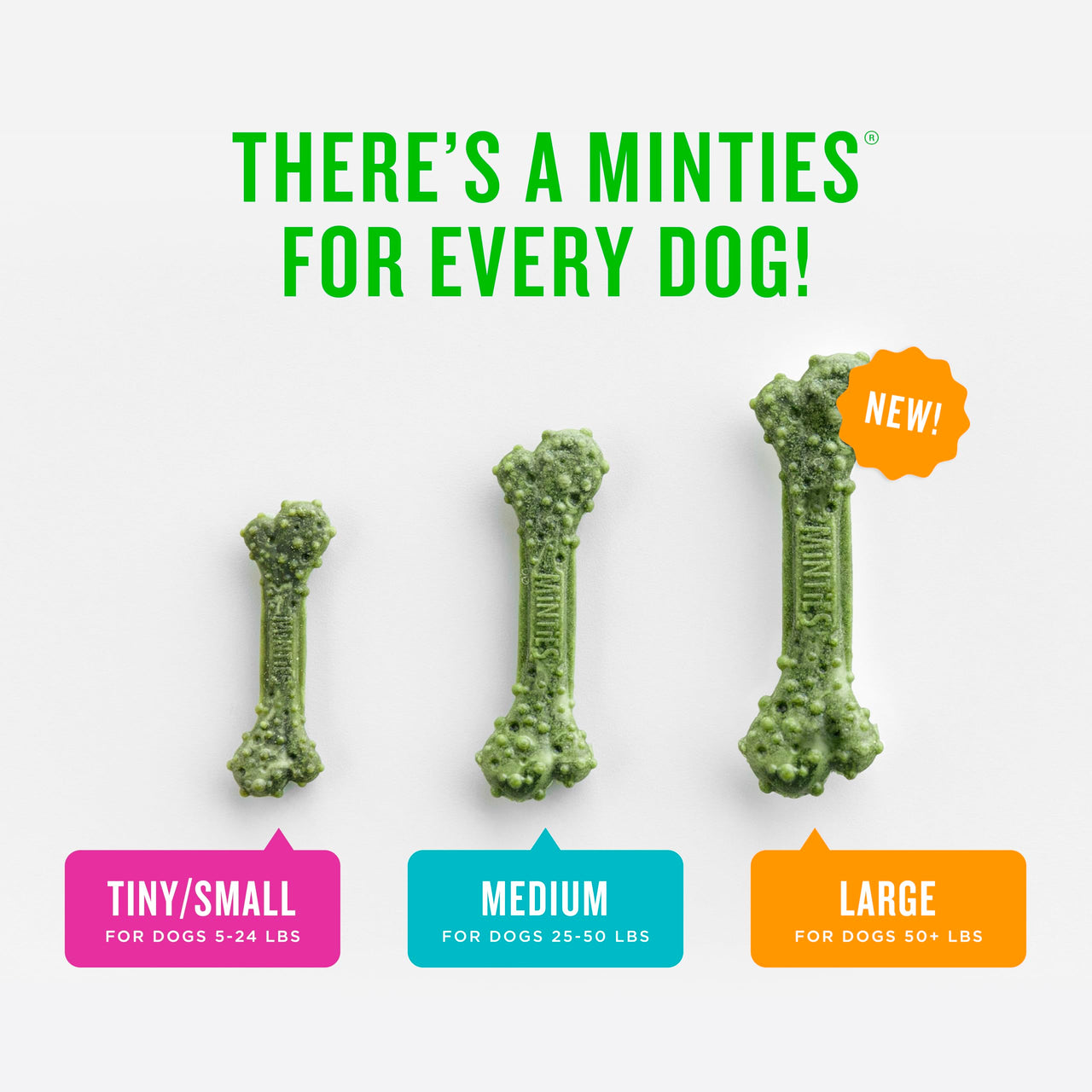 Minties Dental Chews for Dogs, 40 Count, Vet-Recommended Mint-Flavored Dental Dog Treats for Medium Dogs, Bones Clean Teeth, Fight Bad Breath, and Removes Plaque and Tartar