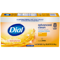 Thumbnail for Dial Antibacterial Deodorant Bar Soap, Advanced Clean Gold, 4 Oz, 32 Bars, Round the Clock Odor Protection, Dermatologist Tested, With Clean Rinse Technology