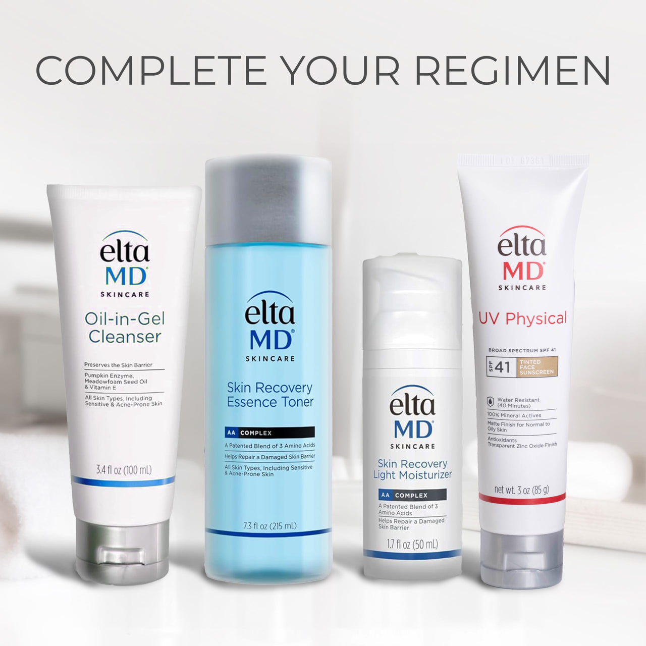 EltaMD UV Physical Tinted Mineral Sunscreen for Face SPF 41, 100% Mineral Actives Tinted Face Lotion, Water Resistant, Paraben-Free, Transparent Zinc Oxide Finish, Facial Travel Size Sunscreen 3 oz